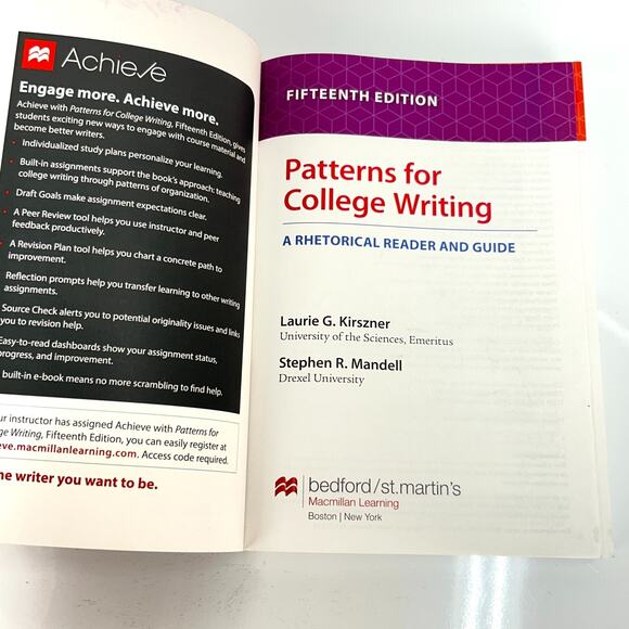 Patterns for College Writing Rhetorical Reader Guide Laurie G. Kirszner 15th ed - Picture 6 of 15